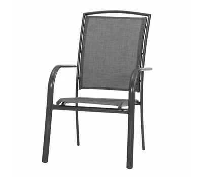 Siena Garden Stapelsessel Livorno, 75x62,5x99 cm anthrazit/silber