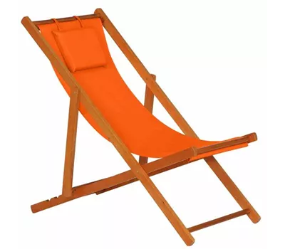 Siena Garden Faro Beach-Liegestuhl orange Holz/Textilene Siena Garden Faro Beach-Liegestuhl orange Holz/Textilene