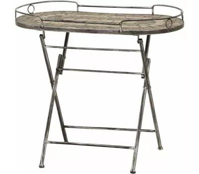 Siena Garden Felina Serviertisch 68x41x60cm Eisen/Naturstein-Mix 