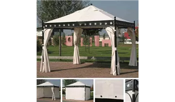 Garden Winds Ersatzdach Für Dover Hexagon Pavillon – Beige, UV- & Wasserabweisend, Feuerfest Nach CPAI-84