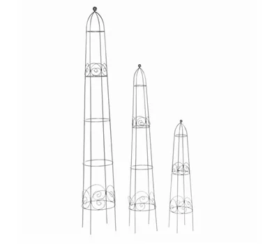 Siena Garden Obelisken-Set Bastos, 3-teilig Metall dunkelgrau, unterverzinkt 