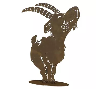 H.G-Deko Steinbock groß auf Platte 53cm Naturrost  H.G-Deko Steinbock groß auf Platte 53cm Naturrost